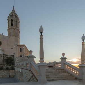 Sitges old town seafront, the arrival point for the Barcelona Airport to Sitges journey