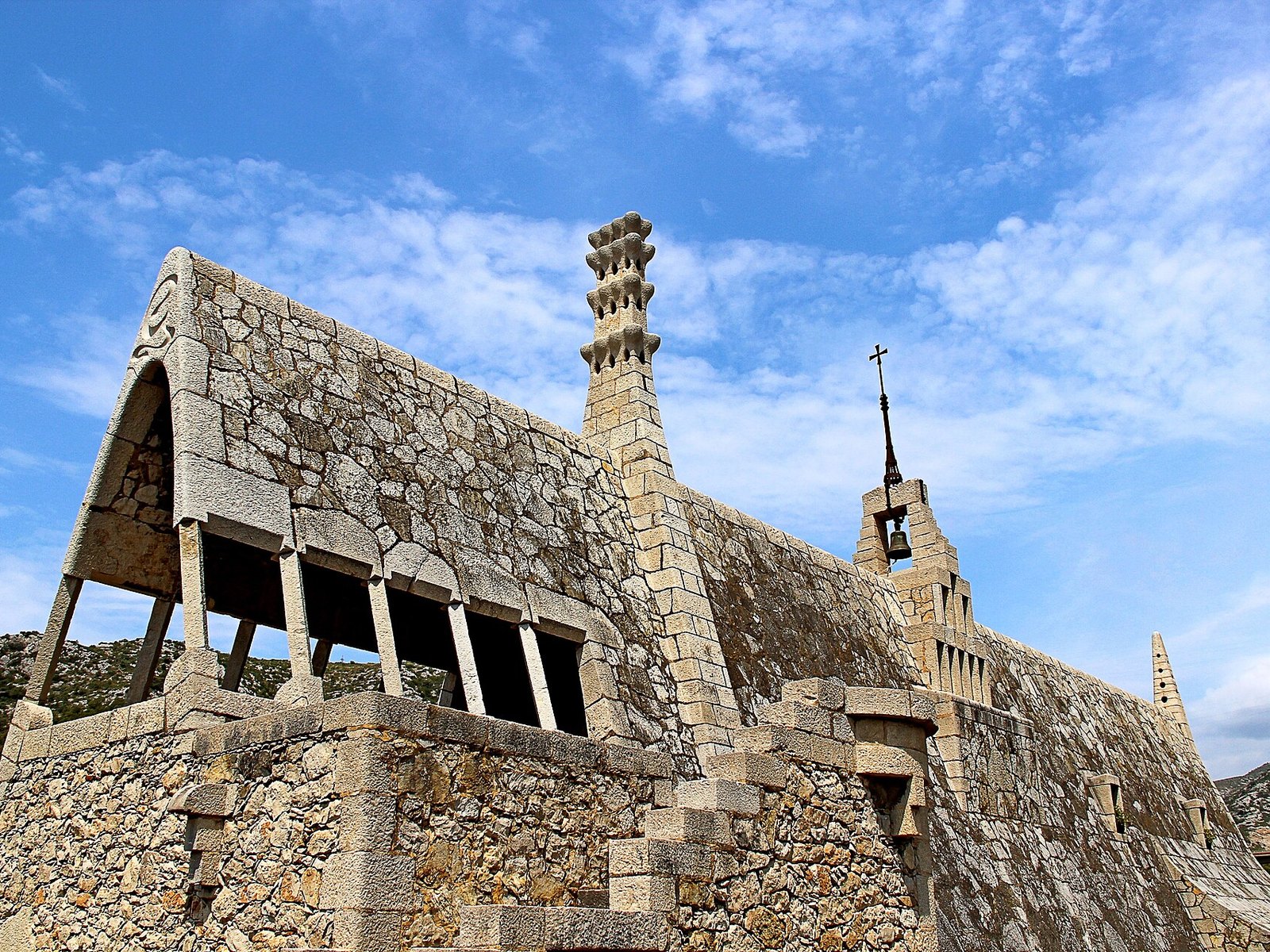 Stone Celler Güell wine cellar by Gaudí's circle, a short walk from Garraf beach